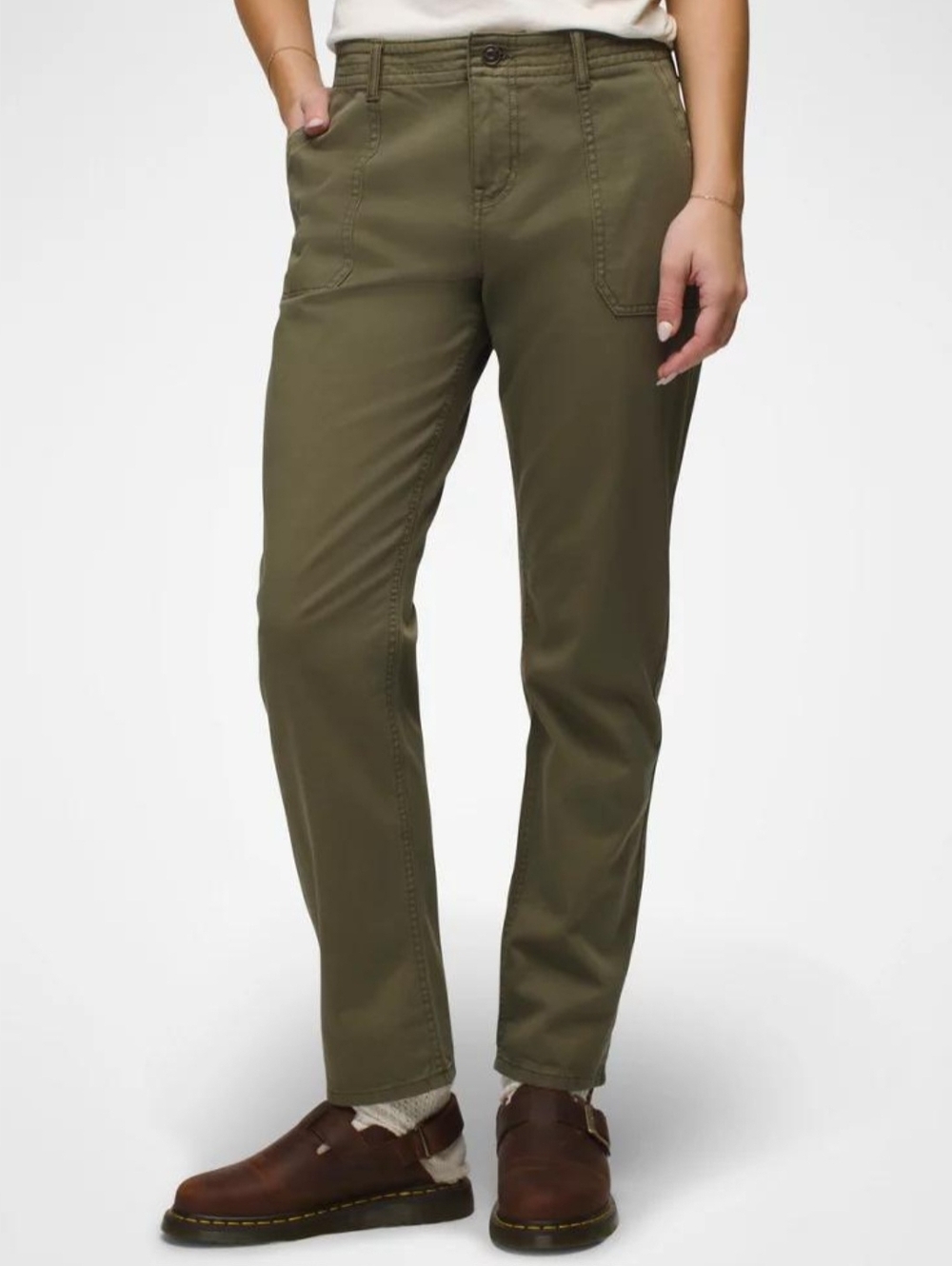 Prana Women's Sancho Boyfriend Pant in Rye Green, Size 2